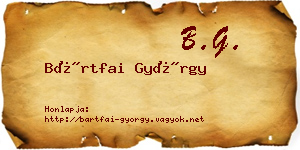 Bártfai György névjegykártya